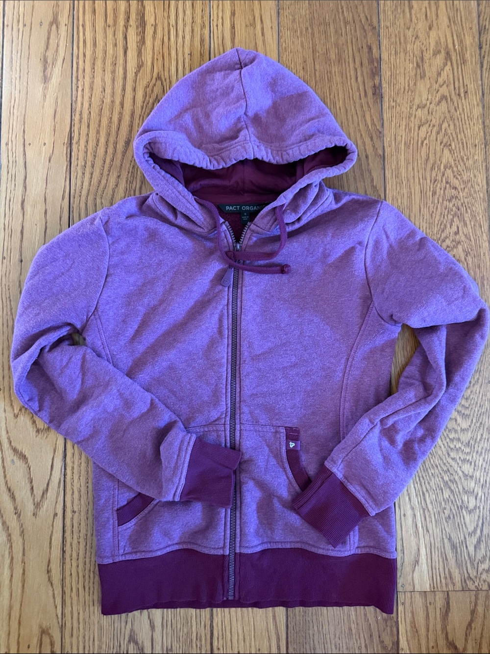Pact Organic Women's ' Purple Zip-Up Hoodie